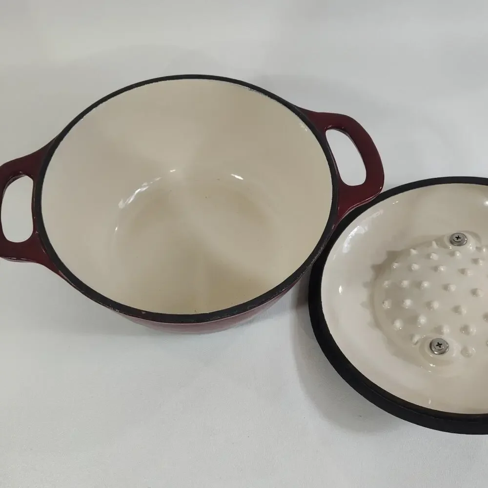 Kitchen Aid 3.5qt Enameled Cast Iron Covered‎ Round Dutch Oven Red